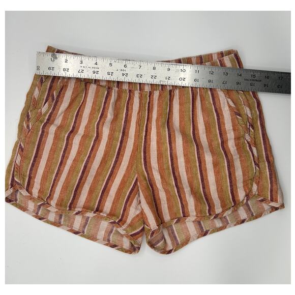 Madewell Linen/Cotton Rainbow Stripe Jogger Retro Shorts Womens size Extra Small - Picture 7 of 9